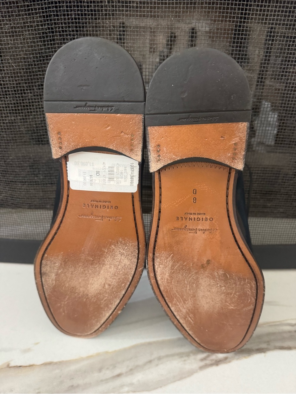Salvatore Ferragamo Black Cap-Toe Derby Shoes - Picture 4 of 9